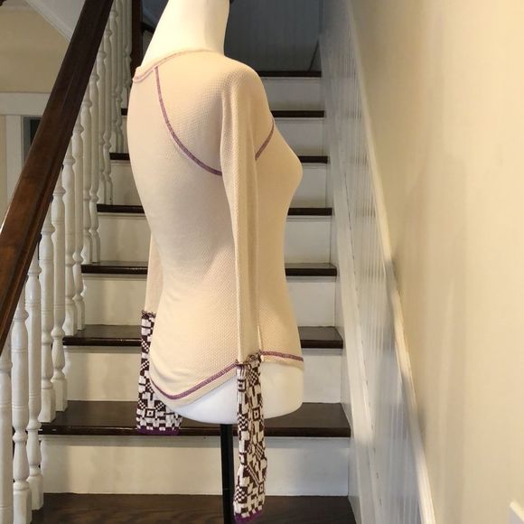 FREE PEOPLE In The Mix Oat Raspberry Reversible Thermal Sweater Knit Cuff XS NWT - Picture 10 of 13